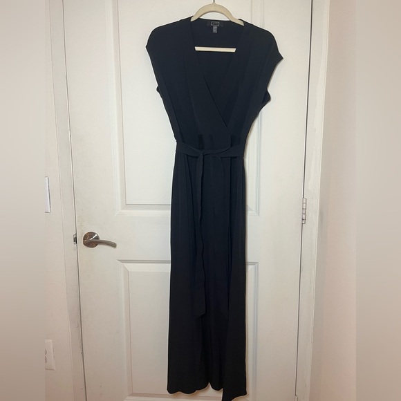 AYR Black 95% silk Wrap Tie Front Maxi Dress size XS - Picture 1 of 6